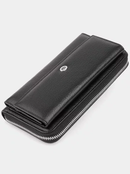 ST Leather Accessories Гаманець Шкіра чорний