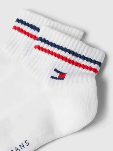 Skarpety z nadrukiem z logo w zestawie 2 szt. Tommy Jeans białe