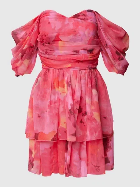 Sukienka koktajlowa z kwiatowym nadrukiem Lace & Beads