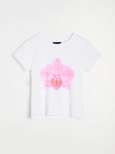 Футболка з квітковим принтом білий