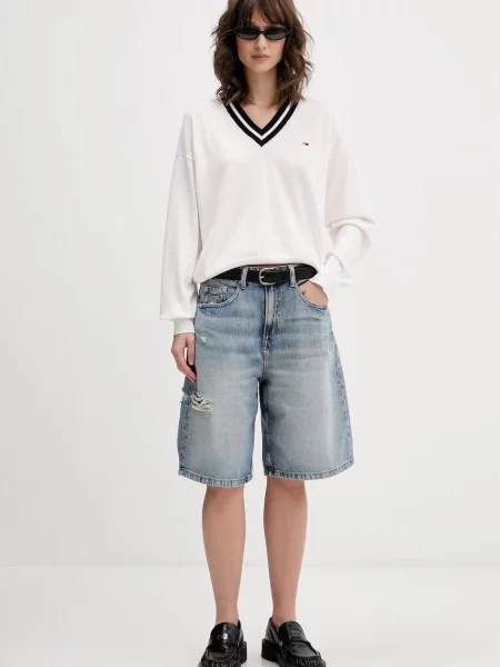 Tommy Jeans Pulover Alb bej