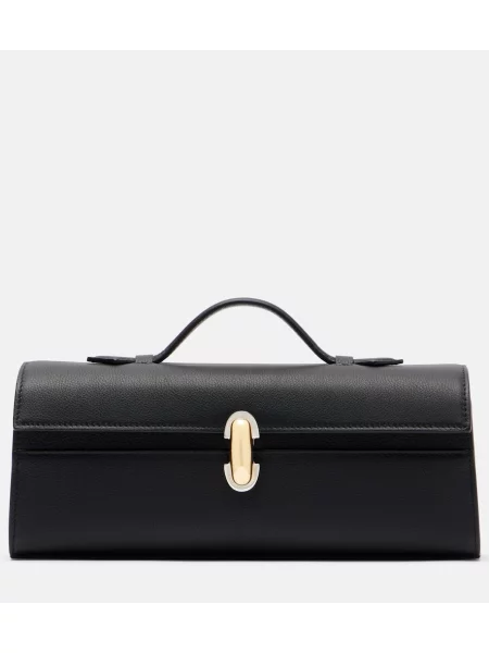 Geanta de piele Savette din piele negru