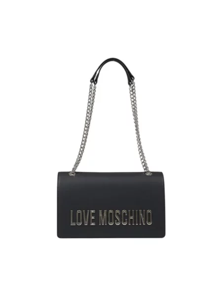 Lniana torebka Love Moschino czarna