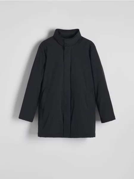 Reserved Płaszcz ze stójką granatowy