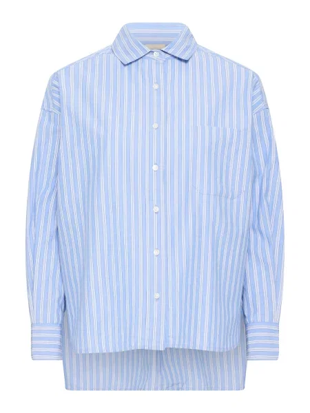 Fransa Bluza FRRICKY svetlo modra / črna bela