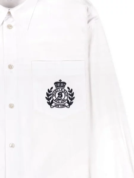 Top Sporty & Rich cu broderie alb