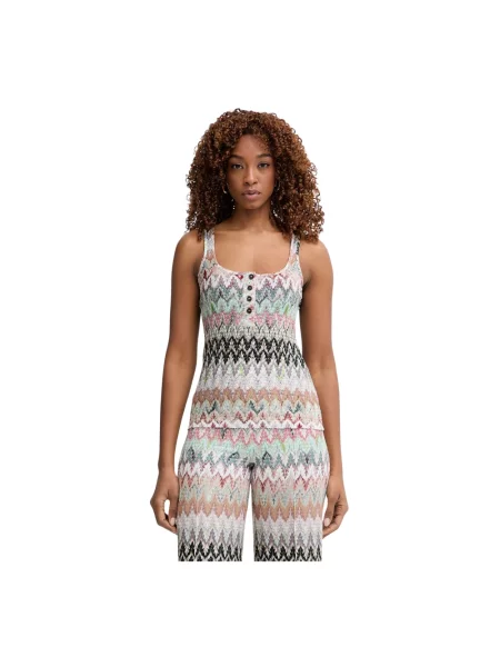 Dzianinowy top Missoni beżowy