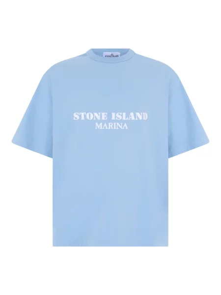 Koszulka Stone Island z nadrukiem niebieska