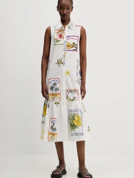 Rochie midi Desigual alb