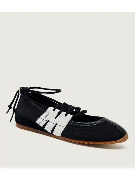 Marc Jacobs Balerini The Bleeckerima Mary Jane cu adaos de piele negru