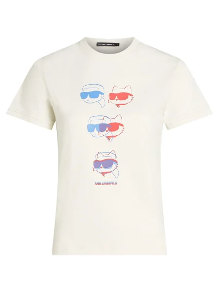 Karl Lagerfeld Tricou crem lila / portocaliu albastru