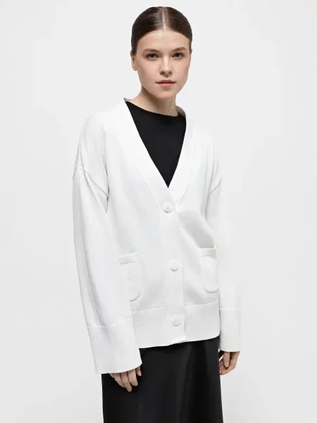 Кардиган Braska молочний бавовна/акрил