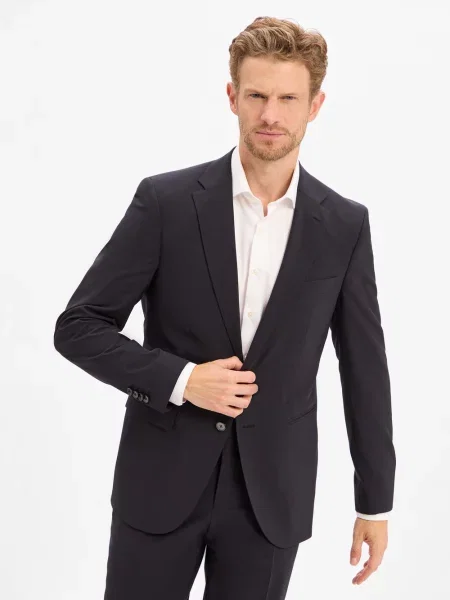 BOSS marynarka garniturowa z nowej wełny H-Harvey-MM-C-NF Mężczyźni Slim Fit jednolity 24 niebieski