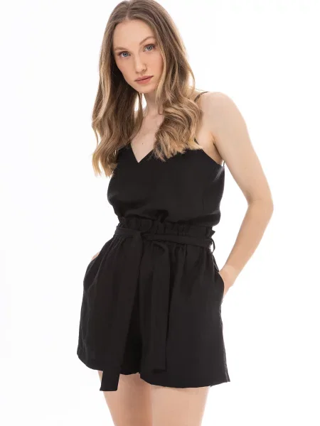 Top Awama cu decolteu în V fără bretele negru