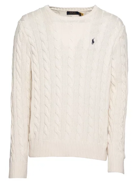Polo Ralph Lauren Sveter Driver biela ako vlna béžová