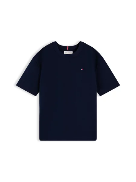 TOMMY HILFIGER Tricou Logo Graphic fildeş / marin albastru