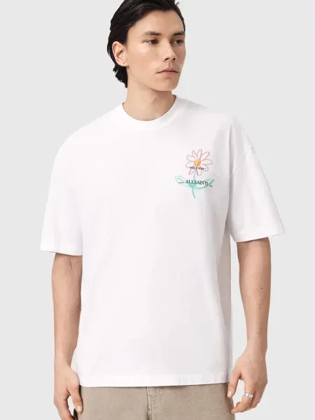 AllSaints tricou oversized bărbătesc din CRAYO alb