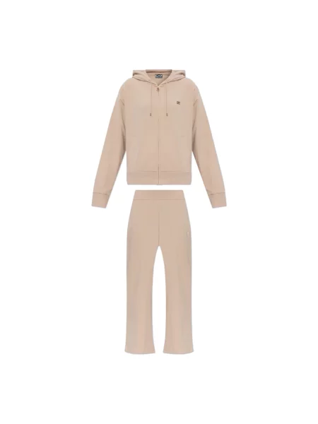 Lniany komplet dresowy Emporio Armani Ea7 biały