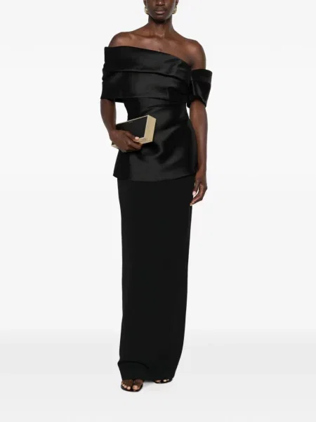 Rochie maxi Solace London drapată negru