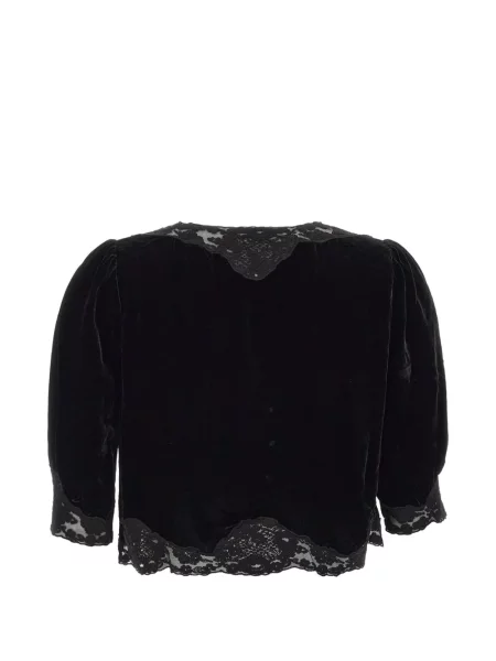 Top Rixo din dantelă negru