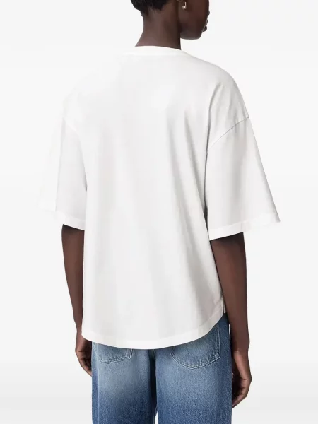 Tricou Allsaints cu paiete alb