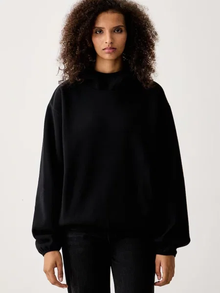 Rains polár pulóver Fleece Hoodie fekete