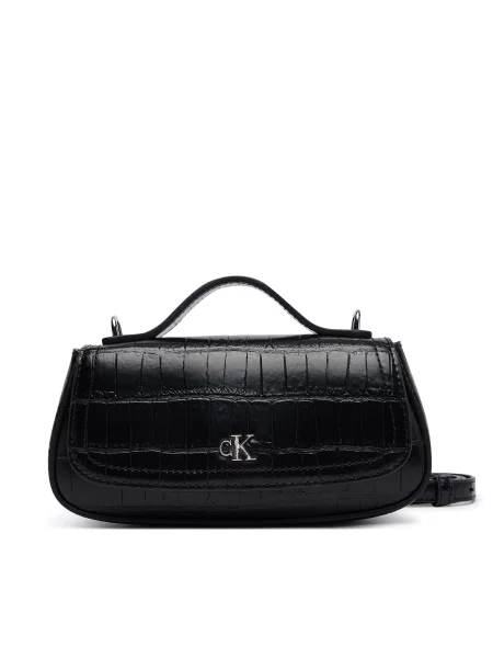 Calvin Klein Ročna torba Ck Croc Top Handle Bag črna