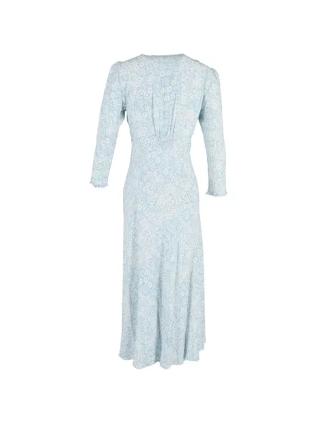 Rochie midi Rixo cu model floral cu imagine albastru