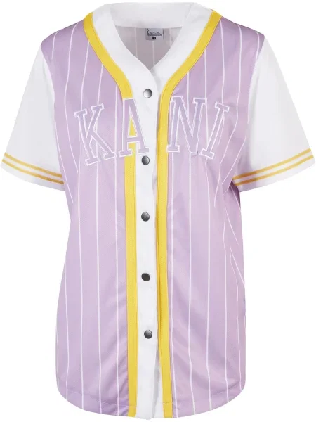 Karl Kani Tricou galben / mov liliachiu alb