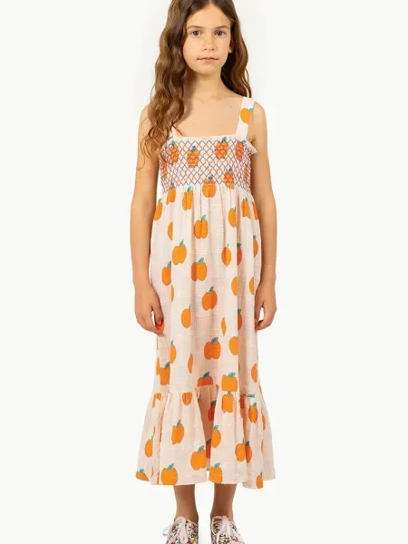 Tinycottons Dětské šaty APPLES DRESS béžové