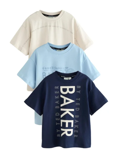 Baker by Ted Baker Tricou bleumarin / albastru deschis / natural alb