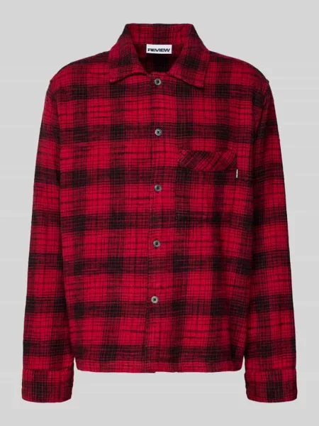 Koszula casualowa regular fit z kołnierzykiem typu kent Review czerwona