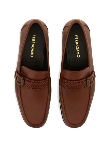 Pantofi loafer Ferragamo țesuți maro