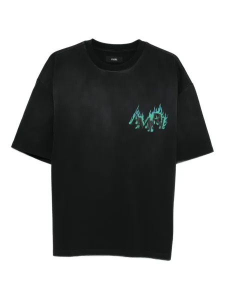 Tricou Amiri cu decolteu rotund scurt negru