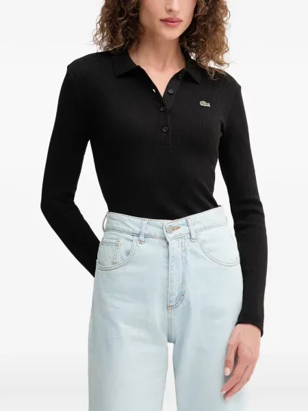 Lung tricou polo Lacoste negru