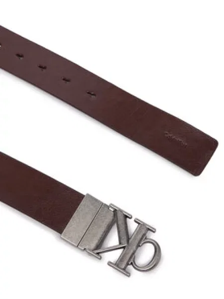 Nadrágszíj Calvin Klein Ck Buckle Tumbled Adj/Rev barna