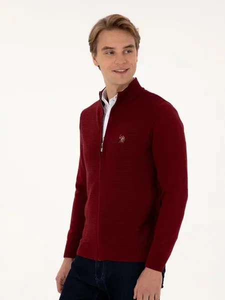 Кардиган US Polo бордовий