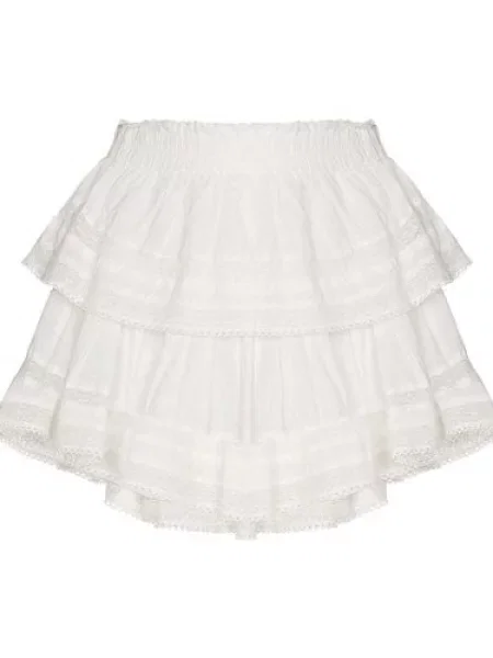 Fustă Loveshackfancy din dantelă alb