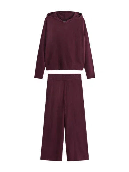 The Set Costum cu pantaloni burgundy roșu