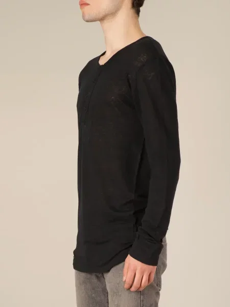 Lung tricou Balmain cu mâneci lungi negru