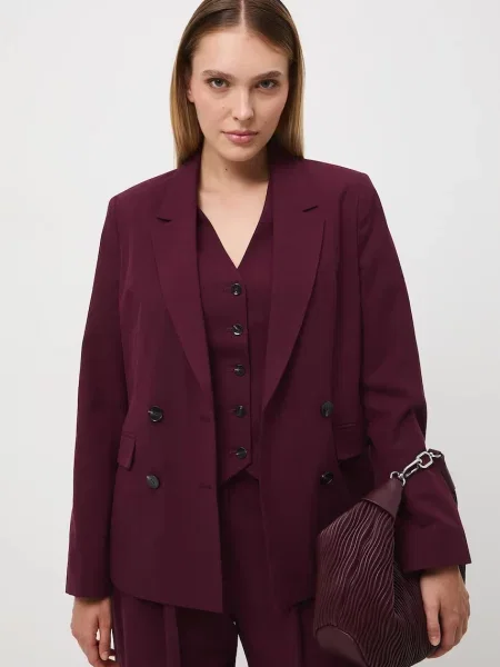 Medicine marynarka dwurzędowa dwurzędowa gładka bordowy