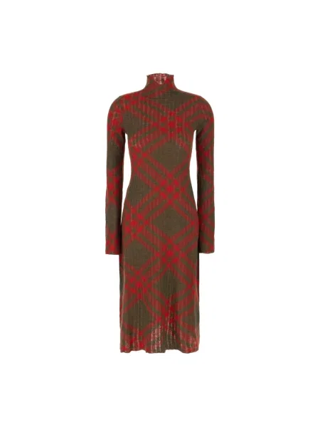 Wielobarwność sukienka Burberry wełniana w kratkę