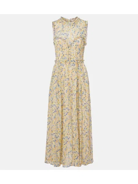 Rochie maxi Ulla Johnson de mătase cu model floral de costum