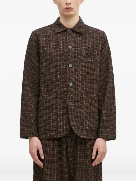 Kostkovaná košile Universal Works černá