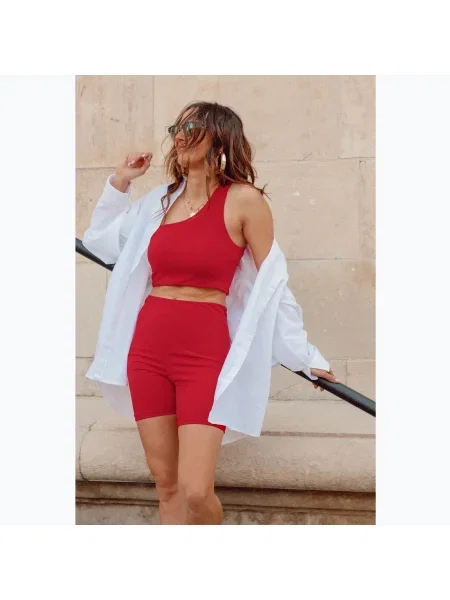 Pantaloni scurți de antrenament pentru femei Chiara Wear Viki roșu