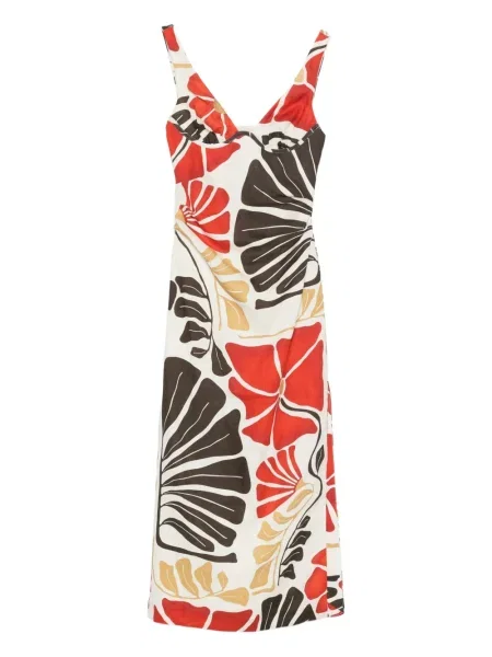 Rochie maxi Sir cu model floral cu imagine de costum alb