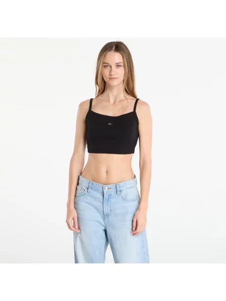 Szögletes nyakkivágással farmerek Calvin Klein szögletes sarkon fekete