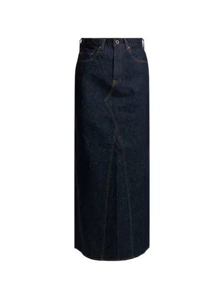 Teacă fustă din denim Kapital până la genunchi albastru