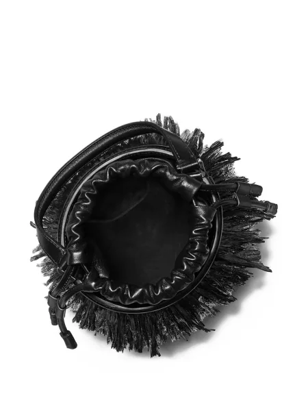 Koszulka Michael Kors Collection z okrągłym dekoltem koronkowa dzwony czarna