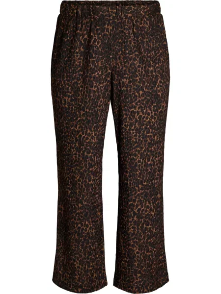 Zizzi Pantaloni Vtalia maro / maro coniac negru